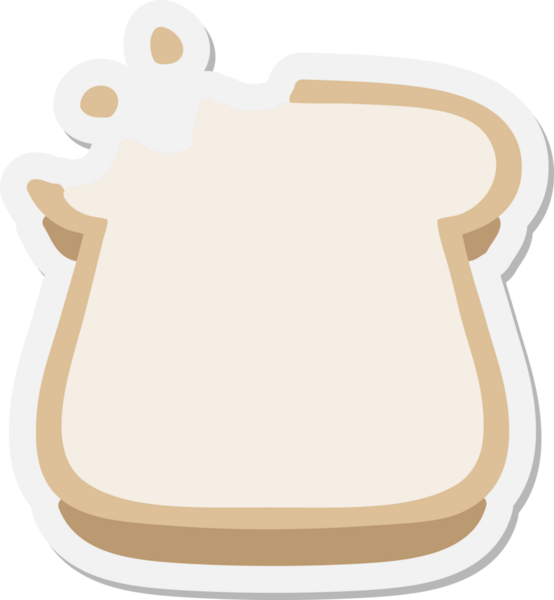 Bir insan tarafından çizilmiş bir dilim ekmek etiketi.