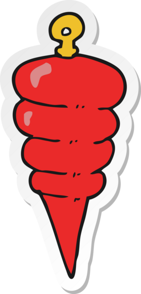 Bir insan tarafından çizilmiş bir karikatür Noel süsünün çıkartması.