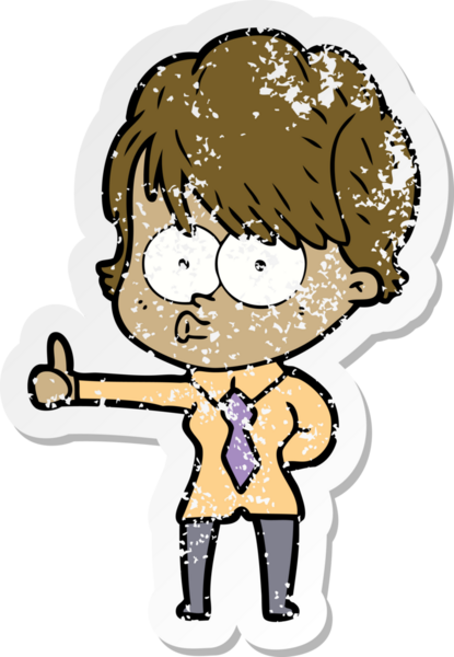 Bir insan tarafından çizilmiş karikatür bir kadının sıkıntılı çıkartması.