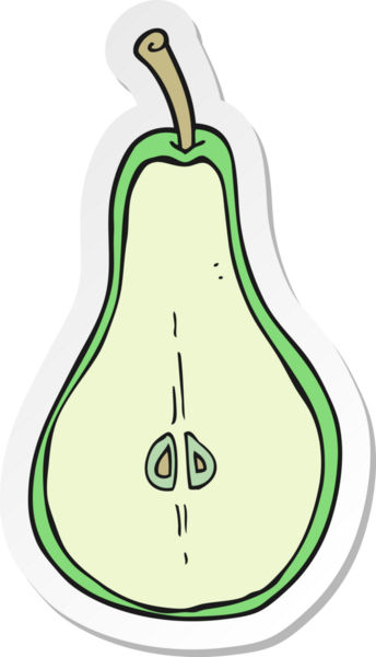 Bir insan tarafından çizilmiş yarım armut karikatürü.