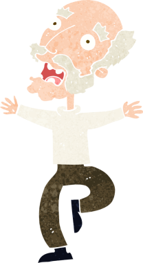 Karikatür ihtiyarı bir insan tarafından çizilmiş bir korku.