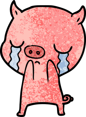 Bir insan tarafından çizilmiş domuz ağlaması.