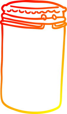 Bir insan tarafından çizilmiş karikatür depolama kavanozunun sıcak çizgi çizimi