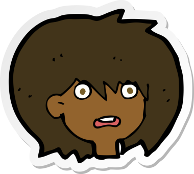 Bir insan tarafından çizilmiş bir karikatür çıkartması.