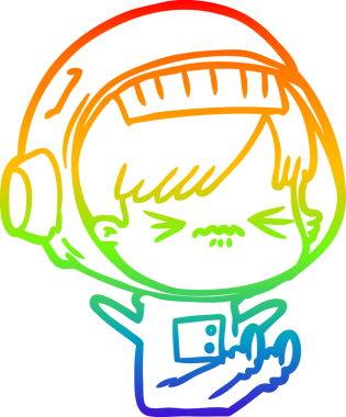 gökkuşağı gradyan çizimi bir çizgi uzay kızının bir insan tarafından çizilen öfke nöbeti