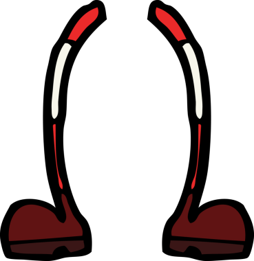 bir insan tarafından çizilmiş karikatür bacakları