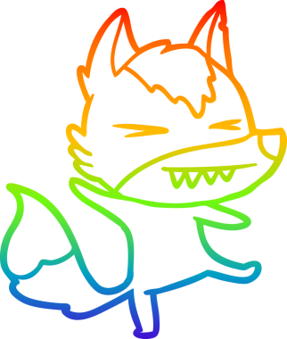 Bir insan tarafından çizilmiş kızgın bir kurt çizgi çizimi.