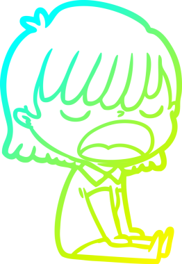 Bir insan tarafından yüksek sesle çizilmiş bir karikatür kadın çizimi.