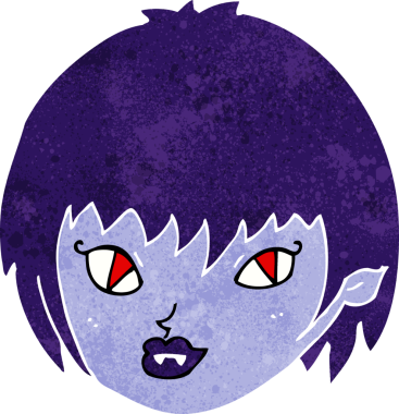 Bir insan tarafından çizilmiş vampir kız yüzü.