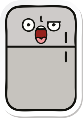 Bir insan tarafından çizilmiş şirin bir buzdolabı etiketi.