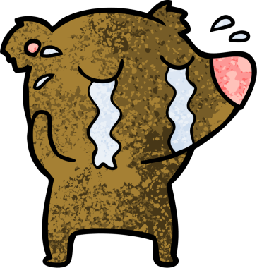 Bir insan tarafından çizilmiş ağlayan ayı.