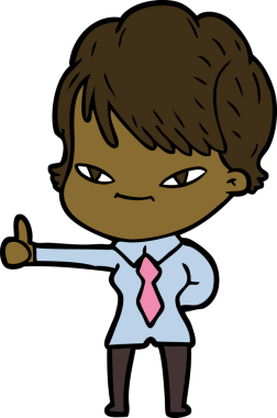 Bir insan tarafından çizilmiş mutlu bir kadın.