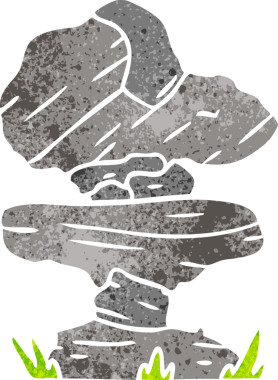 İnsan eliyle çizilmiş gri taş karalamalar.