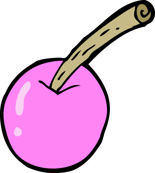 Bir insan tarafından çizilmiş pembe kiraz.