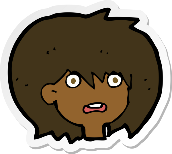 Bir insan tarafından çizilmiş bir karikatür çıkartması.