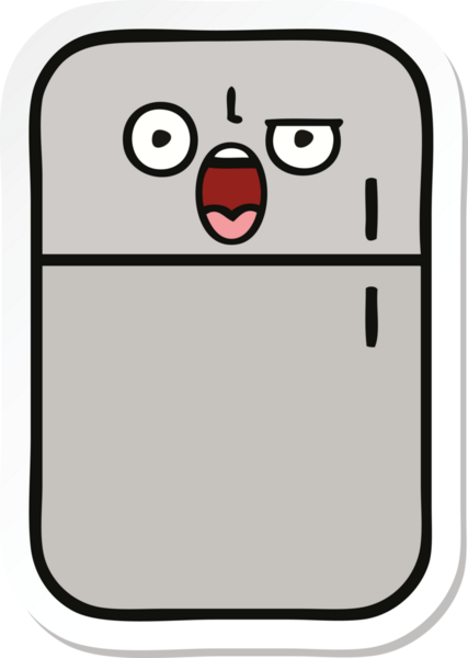 Bir insan tarafından çizilmiş şirin bir buzdolabı etiketi.