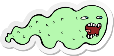 Bir insan tarafından çizilmiş bir hayaletin çıkartması.