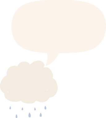 bir insan tarafından çizilmiş eski tarz konuşma baloncuğu ile çizgi film yağmur bulutu