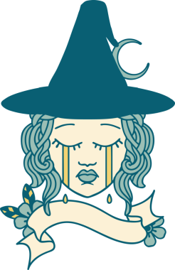 Retro Dövme Tarzı İnsan Cadı Yüzü Bir İnsan Tarzı Çizmiş