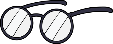 bir insan tarafından çizilmiş karikatür gözlüğü