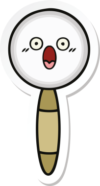 Bir insan tarafından çizilmiş şirin bir çizgi film büyütecinin çıkartması.