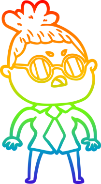 Gökkuşağı gradyan çizimi bir insan tarafından çizilmiş bir çizgi film.