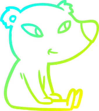 Bir insan tarafından çizilmiş şirin bir ayının soğuk gradyan çizgisi.