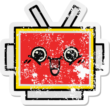 Bir insan tarafından çizilmiş sevimli robot kafasının sıkıntılı çıkartması.