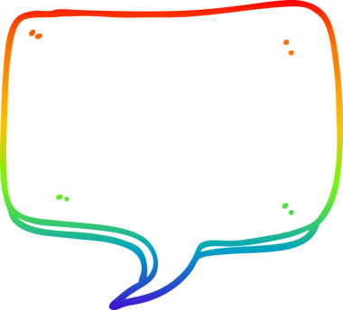 gökkuşağı gradyan çizgi çizimi bir insan tarafından çizilmiş bir karikatür konuşma balonu