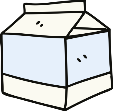 Bir insan tarafından çizilen el çizimi tuhaf bir süt karikatürü.