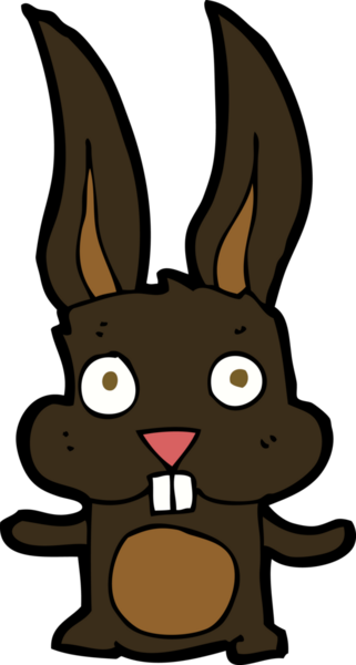 Bir insan tarafından çizilmiş çizgi film tavşanı