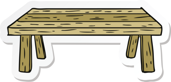 Bir insan tarafından çizilmiş bir karikatür masasının çıkartması.