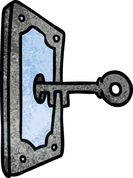 Bir insan tarafından çizilmiş el çizimi bir kapı kolu karalaması.