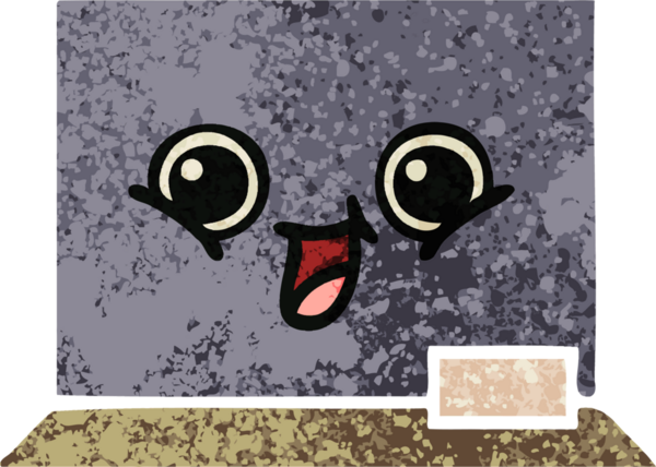 Bir insan tarafından çizilmiş bir yazı tahtasının retro çizim tarzı karikatürü