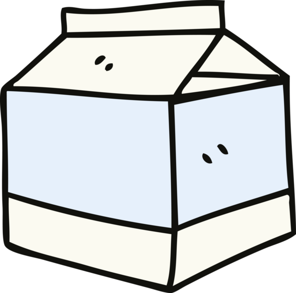 Bir insan tarafından çizilen el çizimi tuhaf bir süt karikatürü.