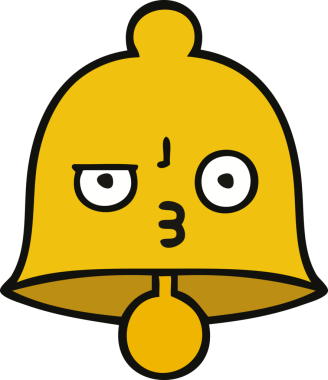 Bir insan tarafından çizilmiş sevimli bir çan karikatürü.