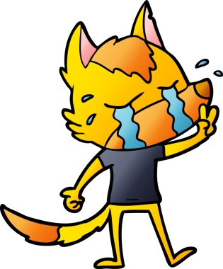 Bir insan tarafından çizilmiş tilki çizgi film karakteri