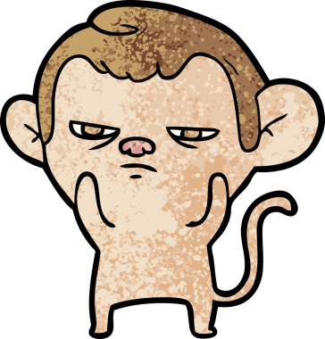 Bir insan tarafından çizilmiş çizgi maymun.