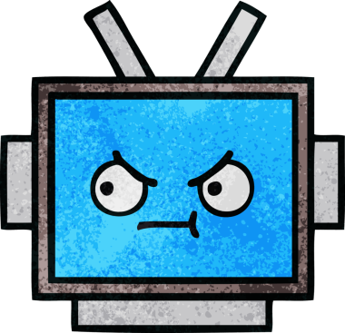 Bir insan tarafından çizilmiş robot kafasının retro grunge dokusu