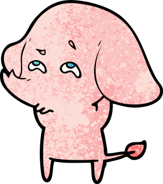 Bir insan tarafından çizilmiş karikatür fili