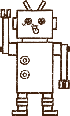Robot Kömür Bir insan tarafından çizilmiş