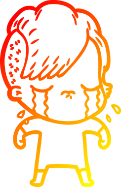 Bir insan tarafından çizilmiş, ağlayan bir çizgi film çizimi.