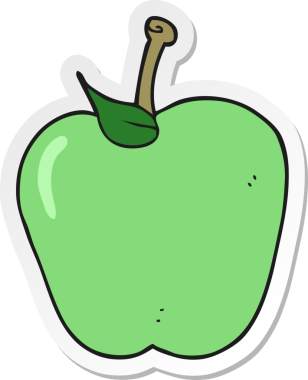 Bir insan tarafından çizilmiş çizgi film elmasının çıkartması.