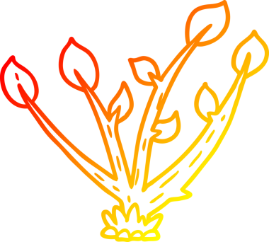 Bir insan tarafından çizilmiş bir karikatür filizlenme bitkisinin sıcak çizgi çizimi