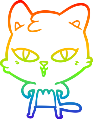 gökkuşağı gradyanı çizimi bir insan tarafından çizilmiş çizgi film kedisi
