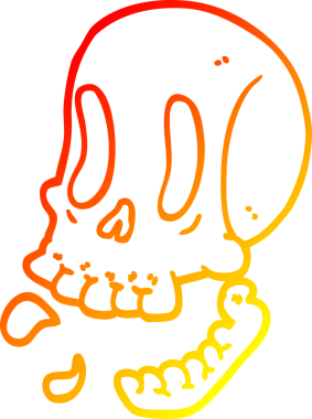 Bir insan tarafından çizilmiş bir karikatür kafatası çizimi