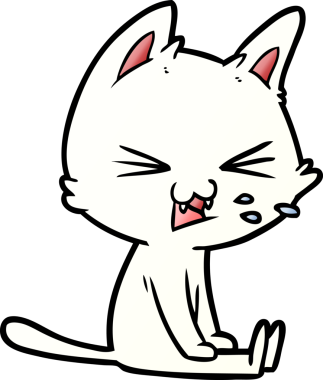 Bir insan tarafından çizilmiş kedi tıslaması.