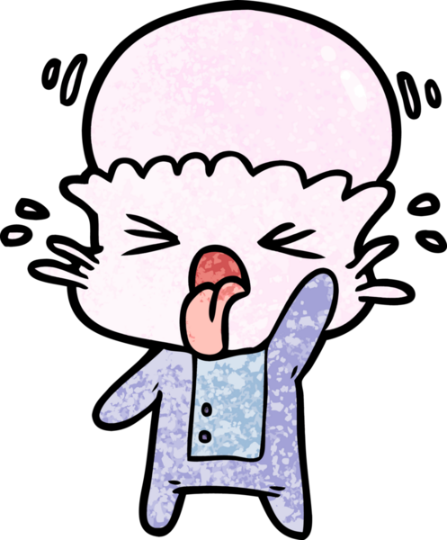 Bir insan tarafından çizilmiş iğrenç bir çizgi film uzaylısı.