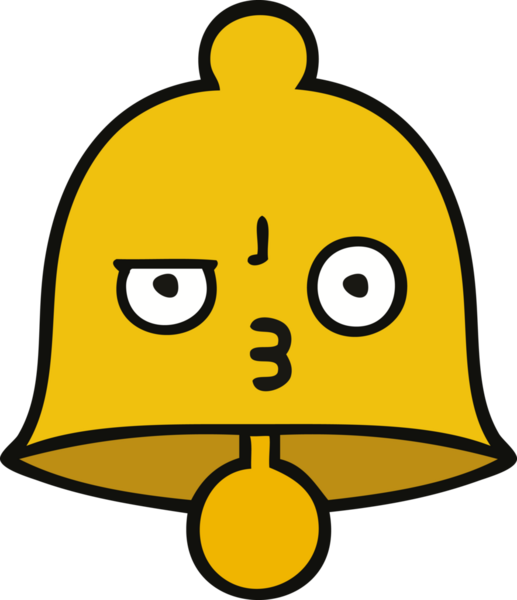 Bir insan tarafından çizilmiş sevimli bir çan karikatürü.