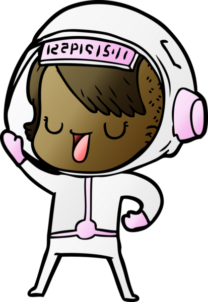 Bir insan tarafından çizilmiş astronot kadın.